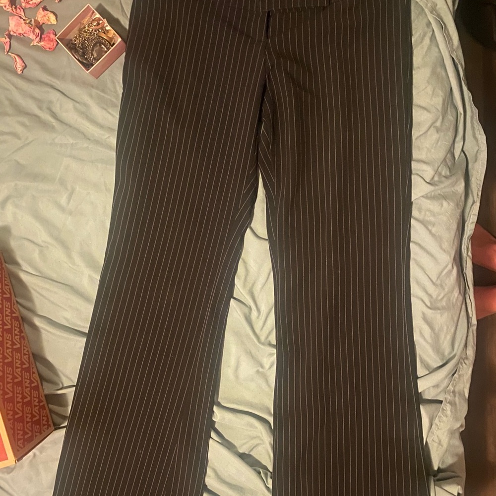 Women's Black Pinstripe Pants